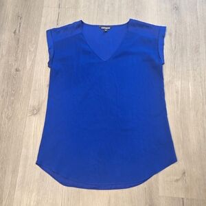Express Royal Blue Short Sleeve Blouse Womens Size Medium